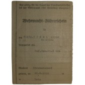 Водительские права Вермахта, выданы стрелку из 134-го пехотного полка